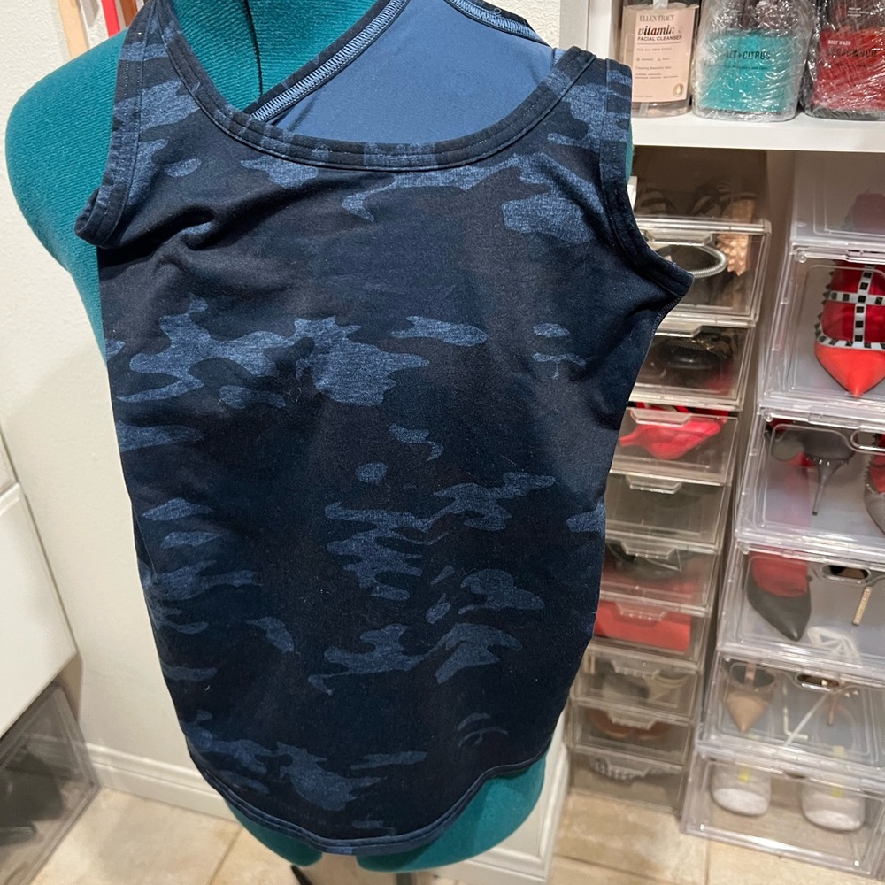 Lululemon Blue Camouflage Tank Top